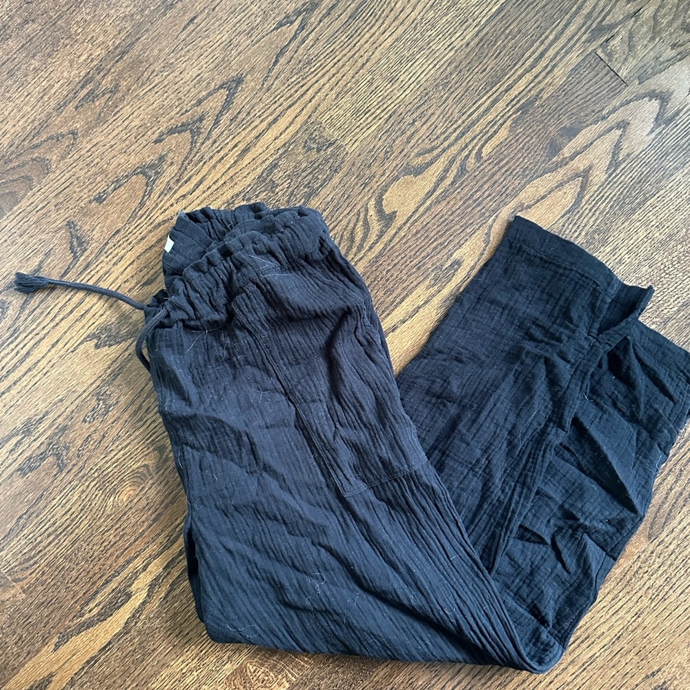 Madewell Black Linen Pull On Pants - Picture 4 of 5
